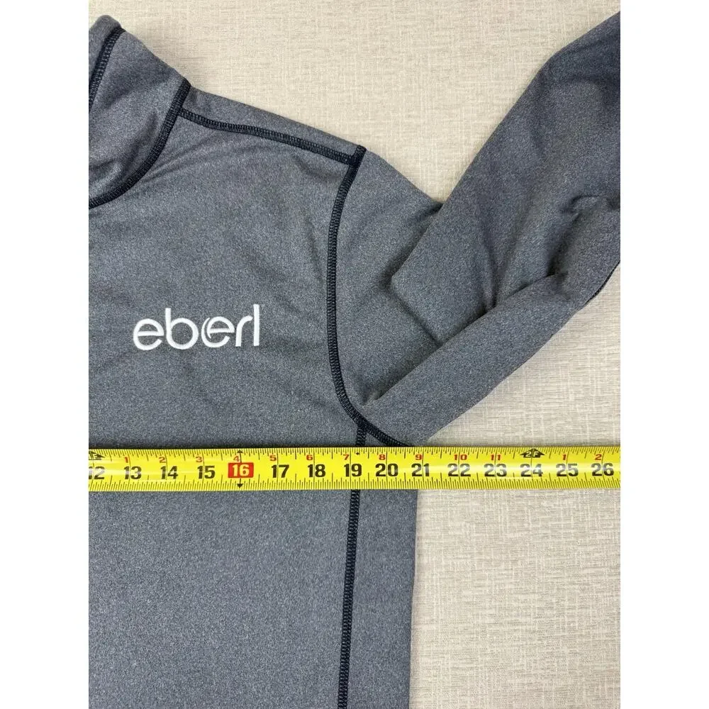 The North Face Mens M Eberl 1/4 Zip Pullover Gray Performance Fleece Jacket